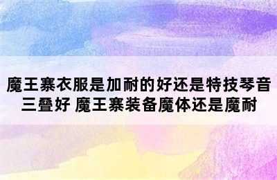 魔王寨衣服是加耐的好还是特技琴音三叠好 魔王寨装备魔体还是魔耐